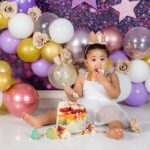 Ziyana’s purple Sparkles and Stars Cake Smash